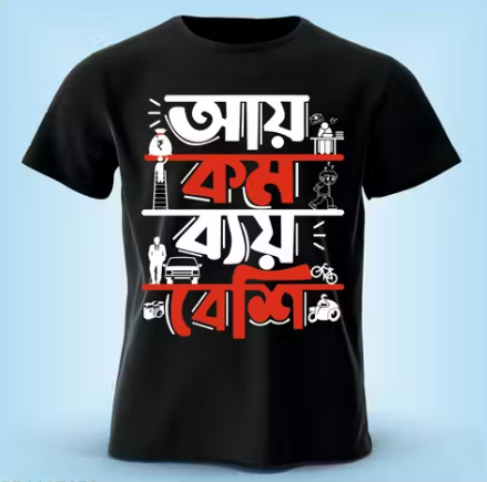 Round Neck calligraphy Print Half Sleeves T-shirt for Women’s & Men’s , Casual Tshirt , for Gym, Office